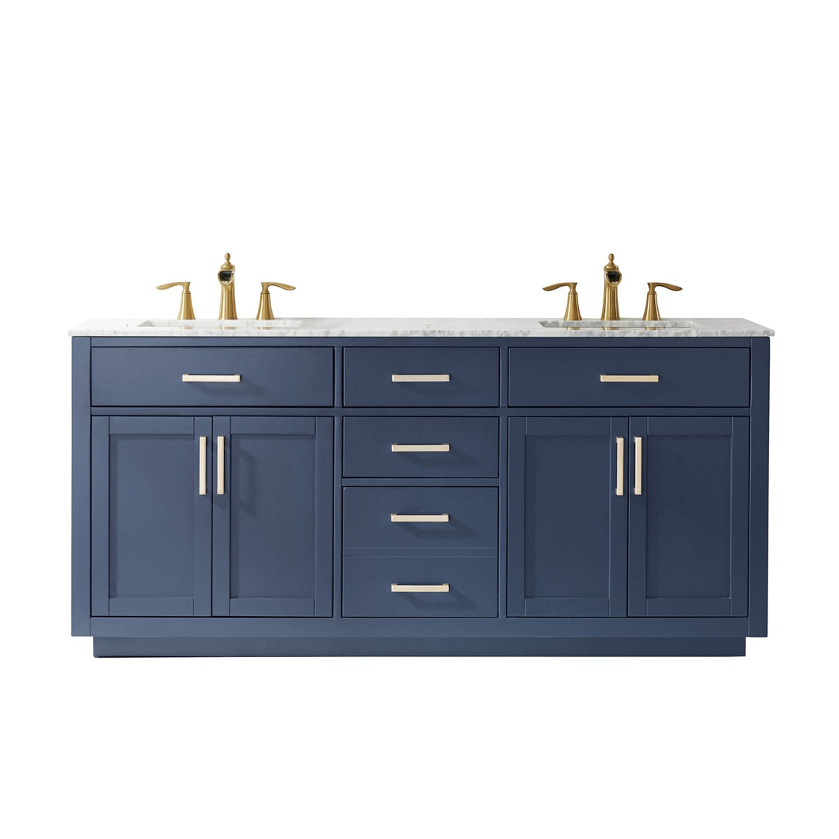 Altair Designs 72" double vanity with top - 531072-WH-CA-NM