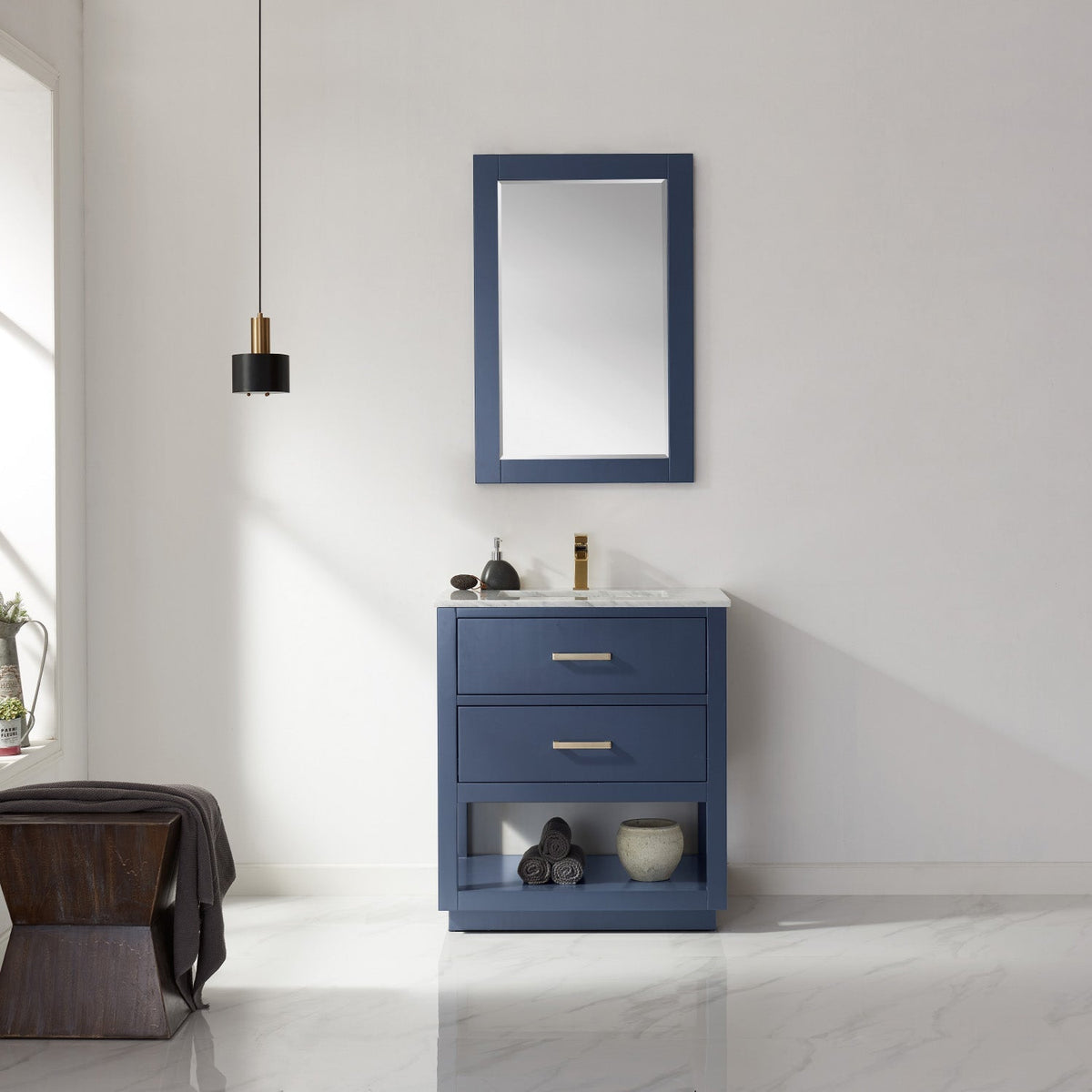 Altair Designs 30" single vanity with top - 532030-WH-CA