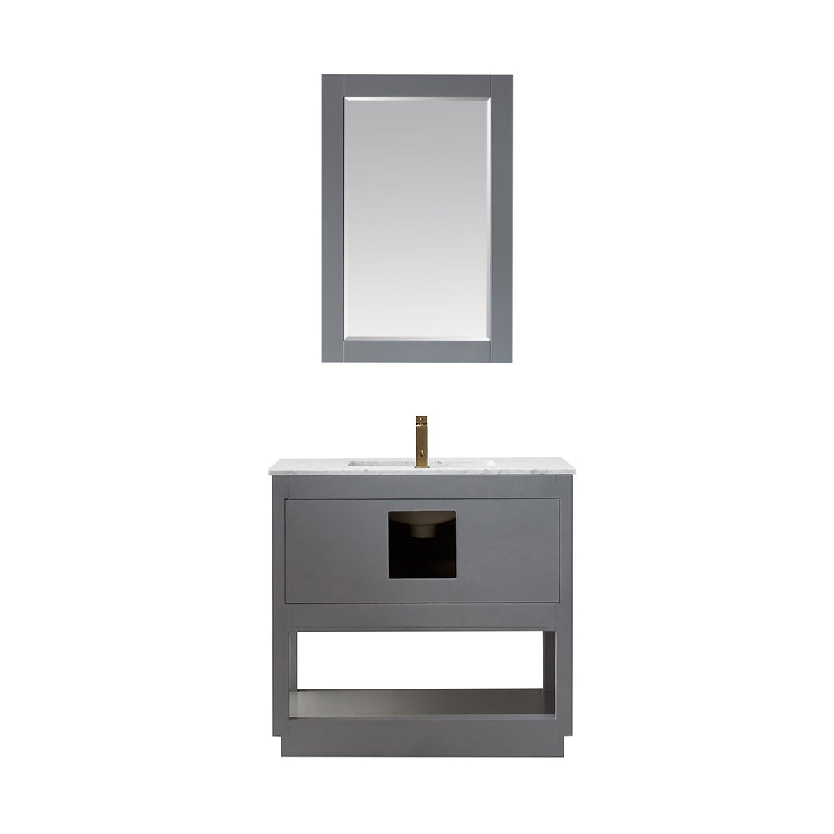 Altair Designs 36" single vanity with top - 532036-WH-CA