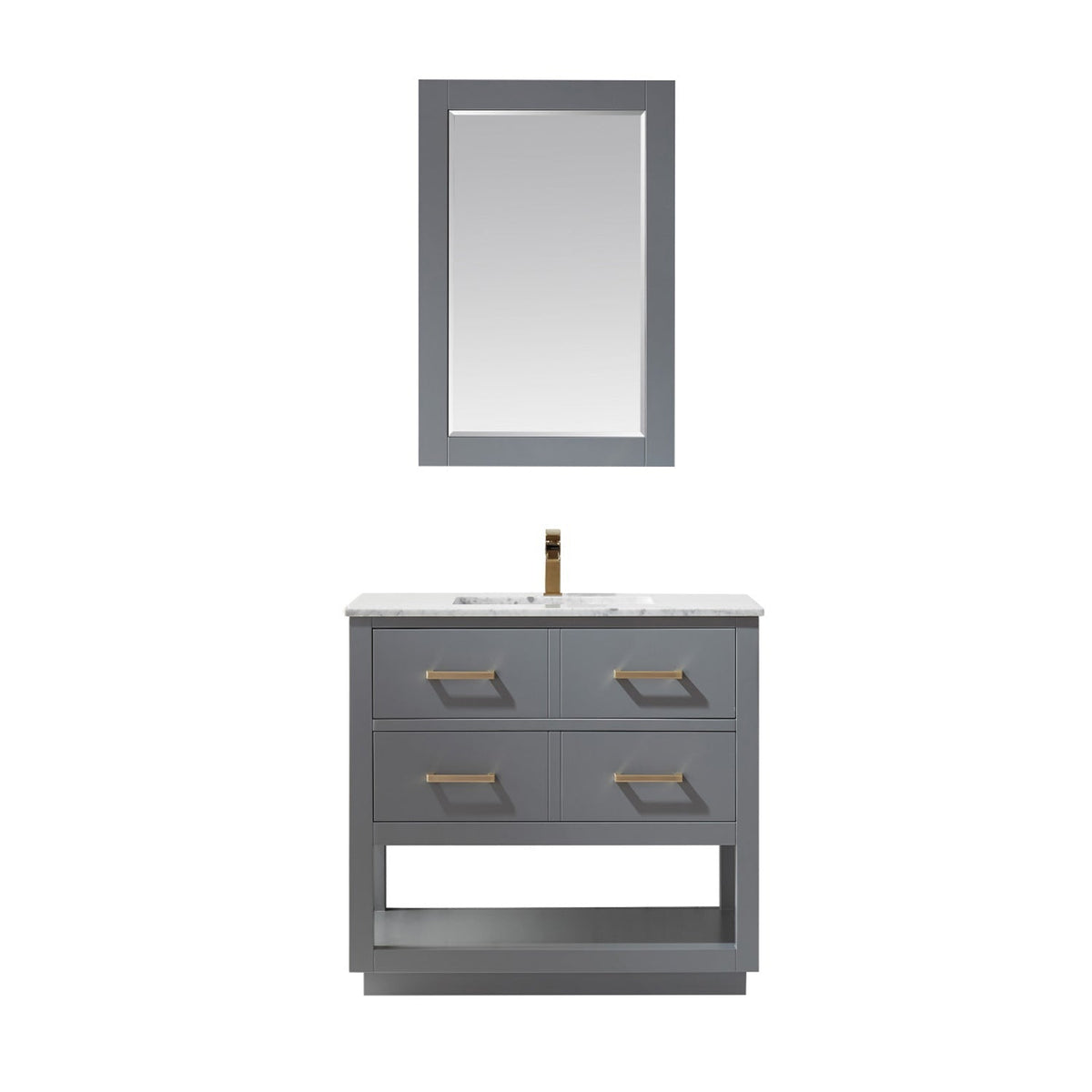 Altair Designs 36" single vanity with top - 532036-WH-CA