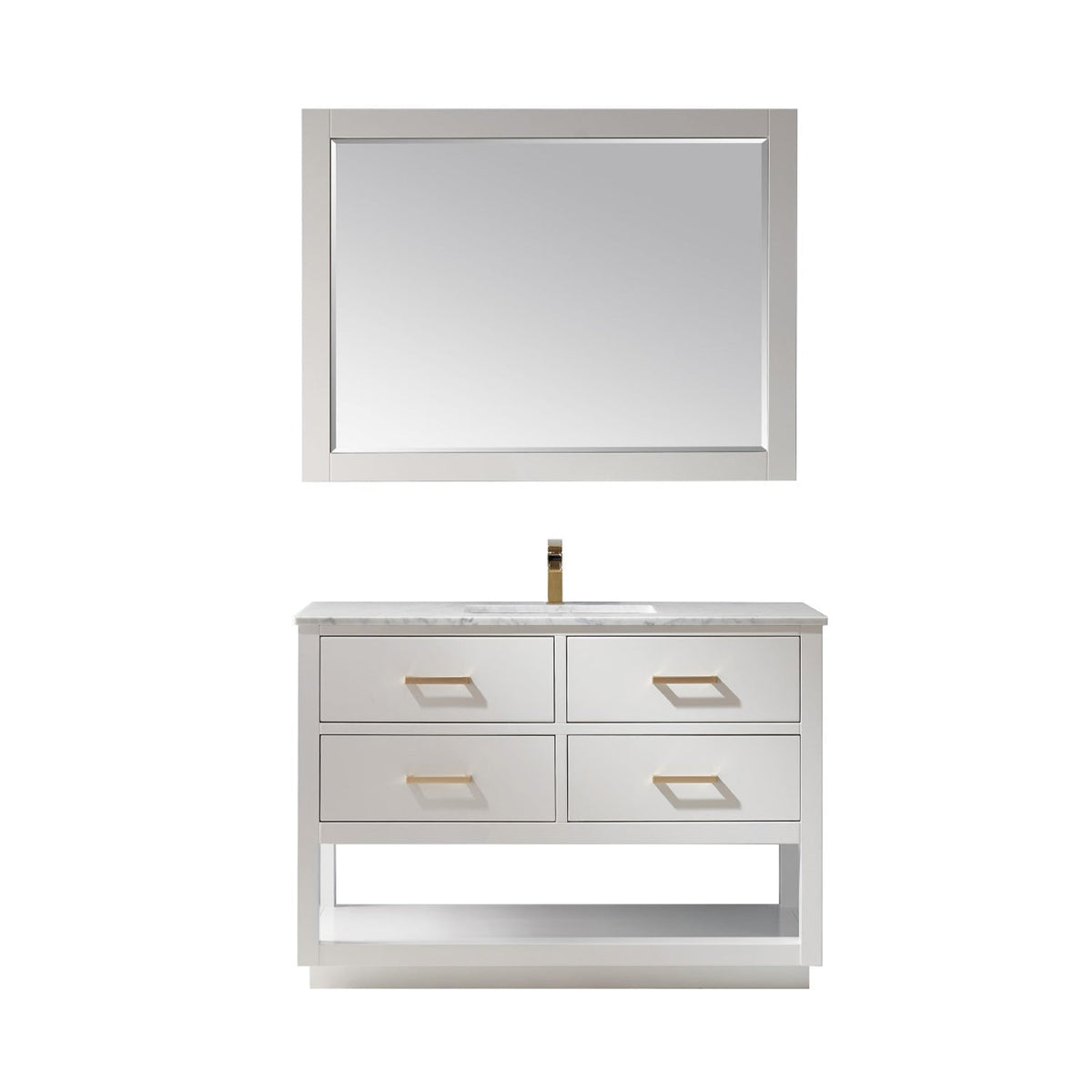Altair Designs 48" single vanity with top - 532048-WH-CA-NM