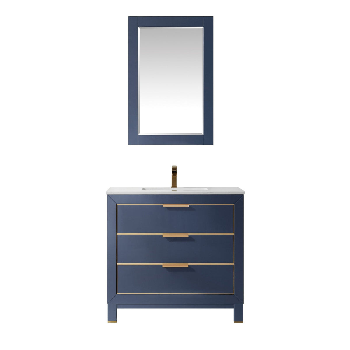 Altair Designs 36" single vanity with top - 533036-RB-AW-NM