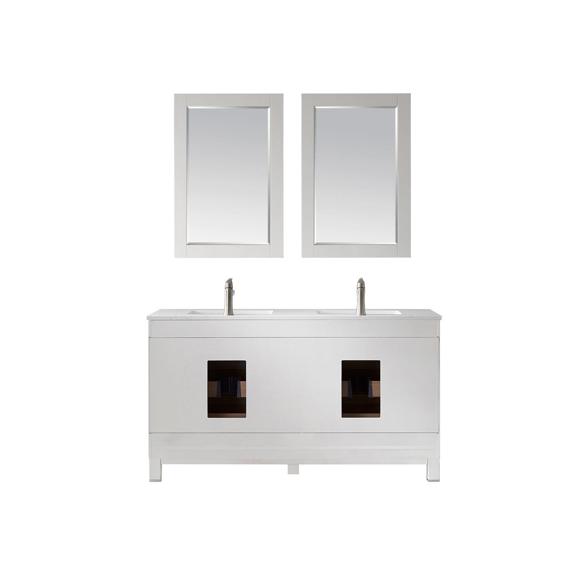Altair Designs 60" double vanity with top - 533060-RB-AW-NM