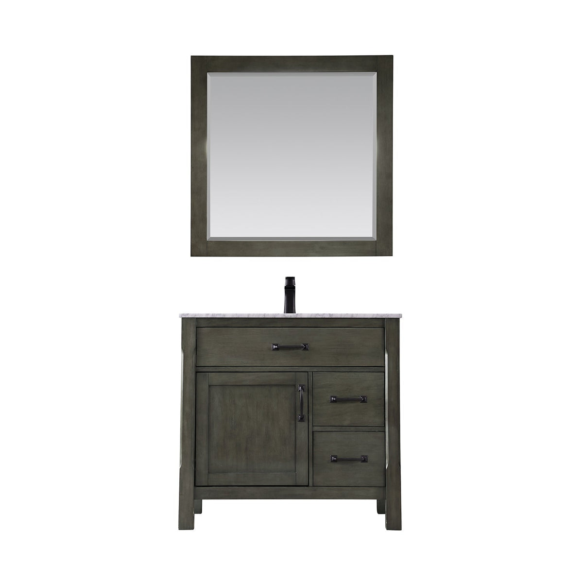Altair Designs 36" single vanity with top - 535036-WH-CA