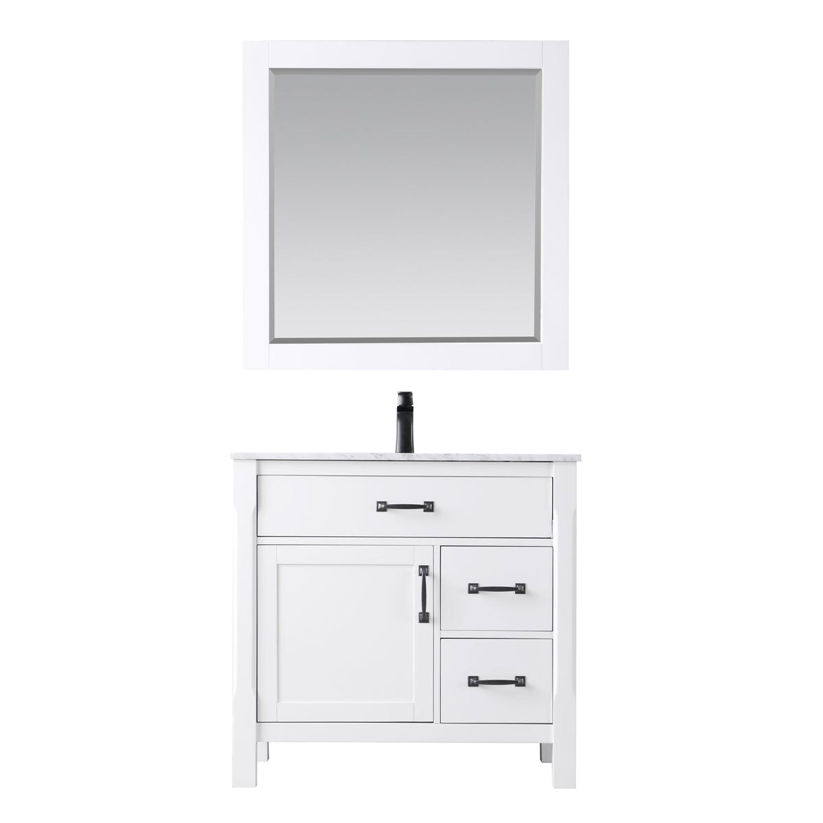 Altair Designs 36" single vanity with top - 535036-WH-CA