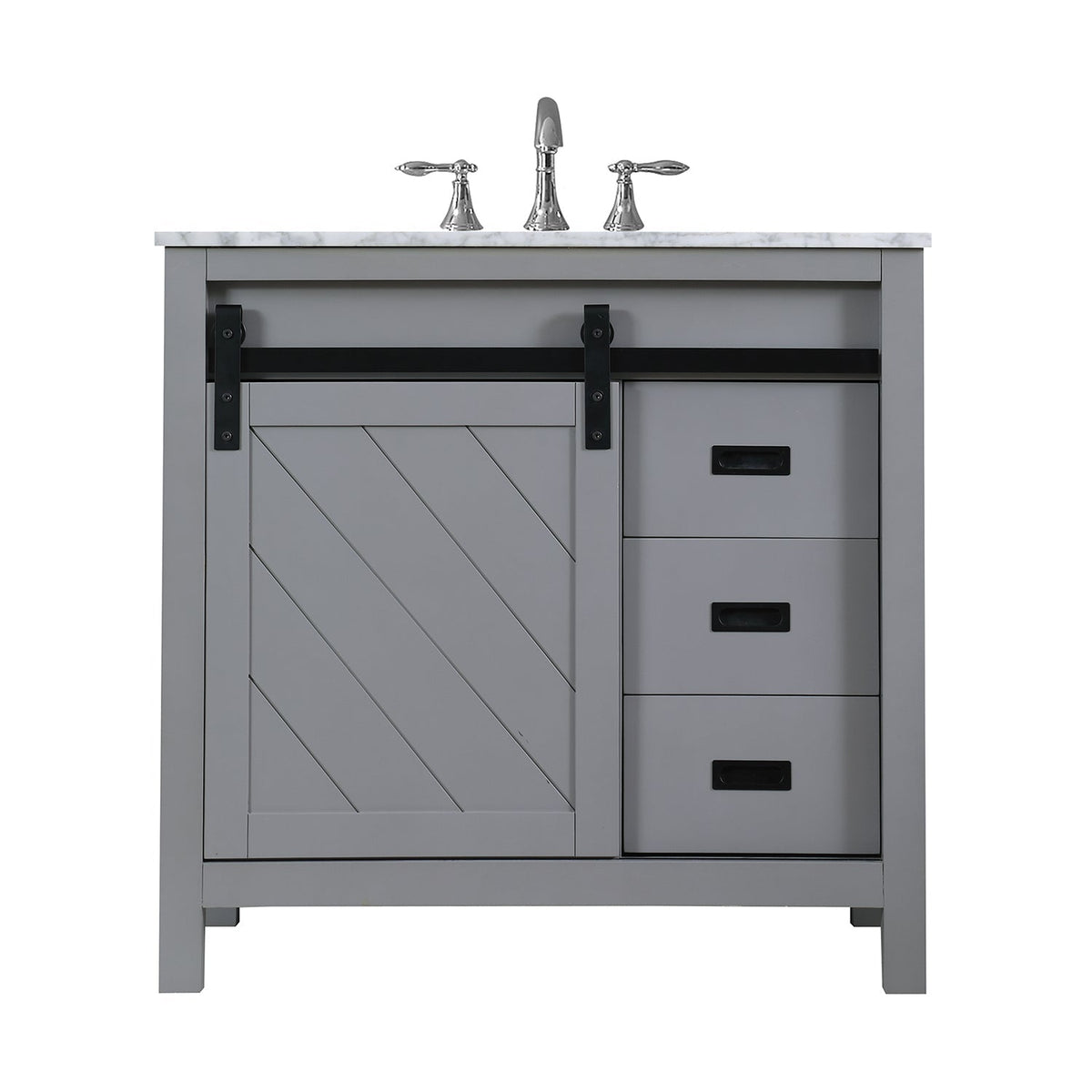Altair Designs 36" single vanity with top - 536036-WH-CA-NM