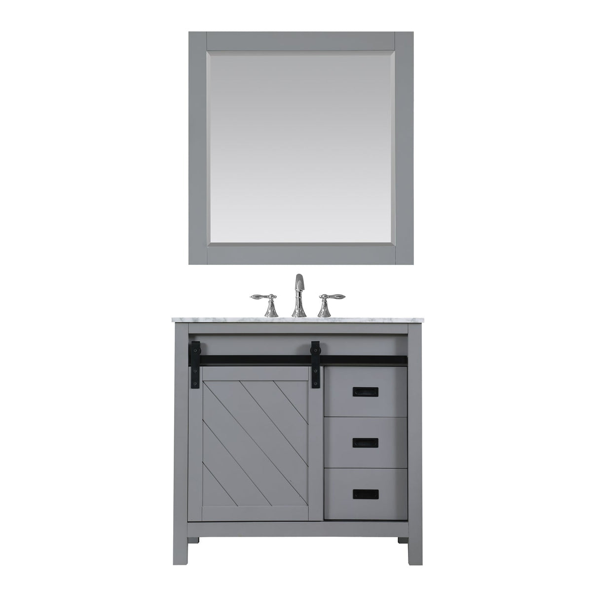 Altair Designs 36" single vanity with top - 536036-WH-CA-NM