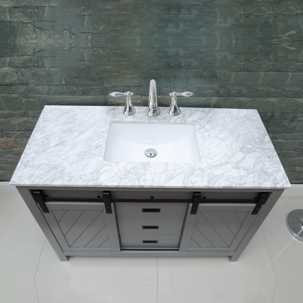Altair Designs 48" single vanity with top - 536048-WH-CA-NM