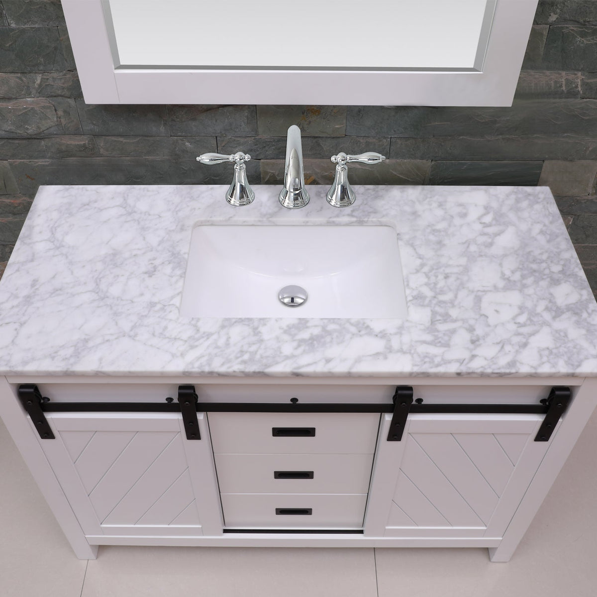 Altair Designs 48" single vanity with top - 536048-WH-CA-NM