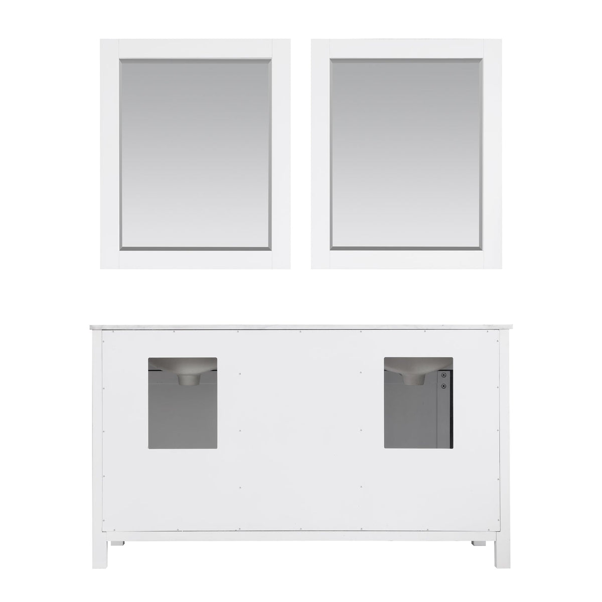 Altair Designs Kinsley 60" double vanity with top - 536060-WH-CA-NM