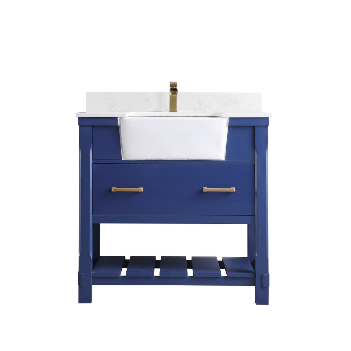 Altair Designs 36" single vanity with top - 537036-WH-AW-NM