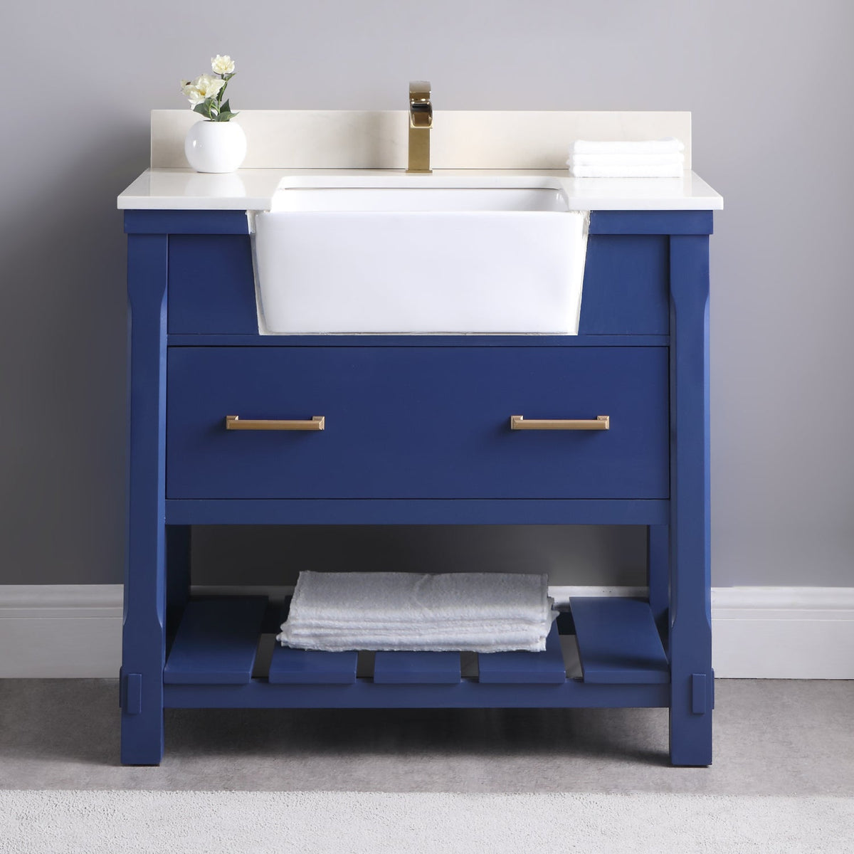 Altair Designs 36" single vanity with top - 537036-WH-AW-NM