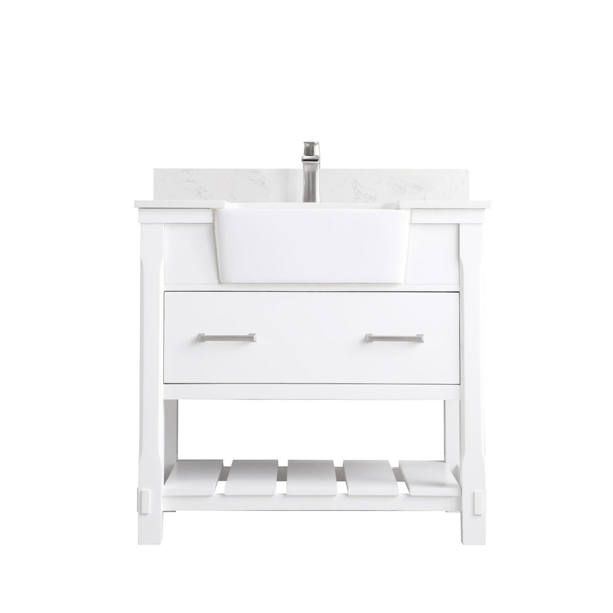 Altair Designs 36" single vanity with top - 537036-WH-AW-NM