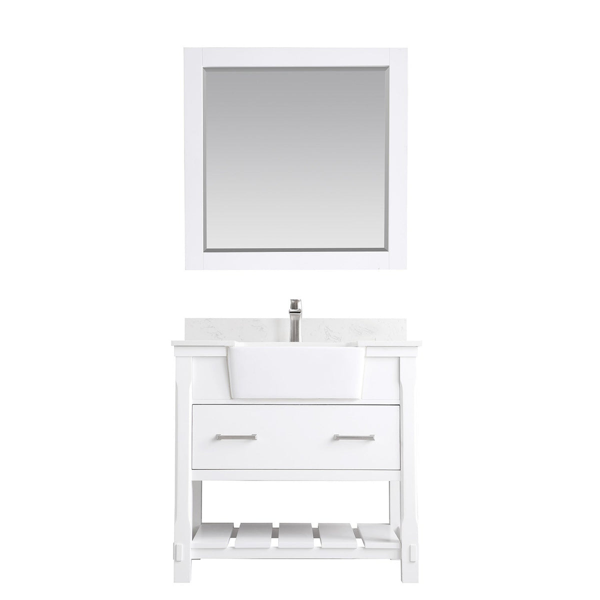 Altair Designs 36" single vanity with top - 537036-WH-AW-NM