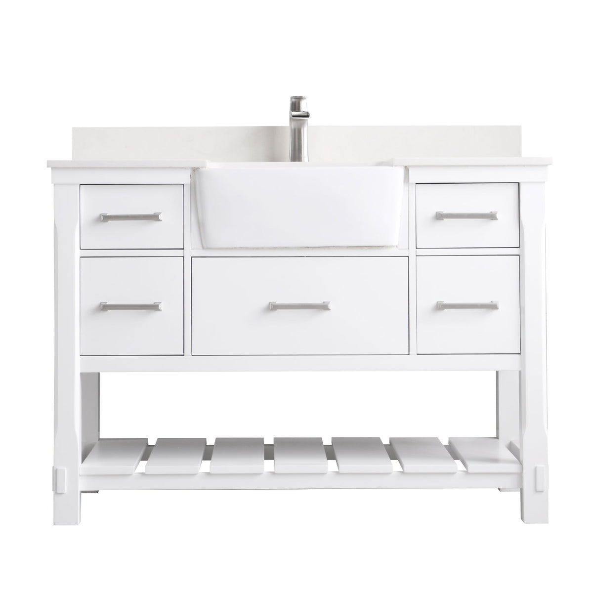 Altair Designs 48" single vanity with top - 537048-WH-AW-NM