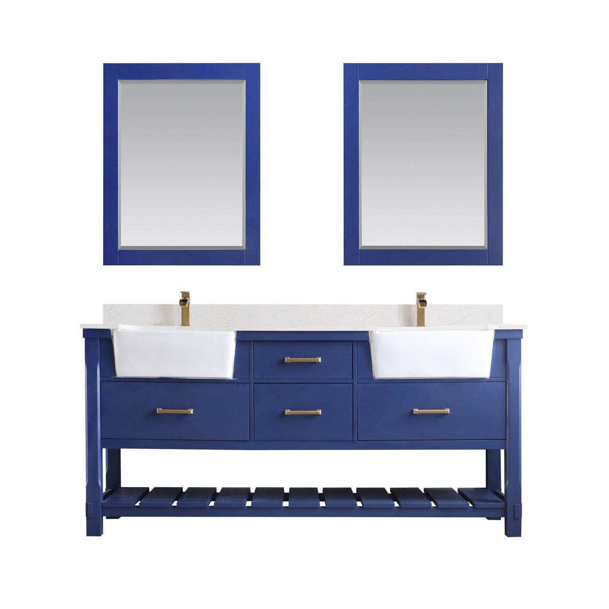Altair Designs 72" double vanity with top - 537072-WH-AW-NM