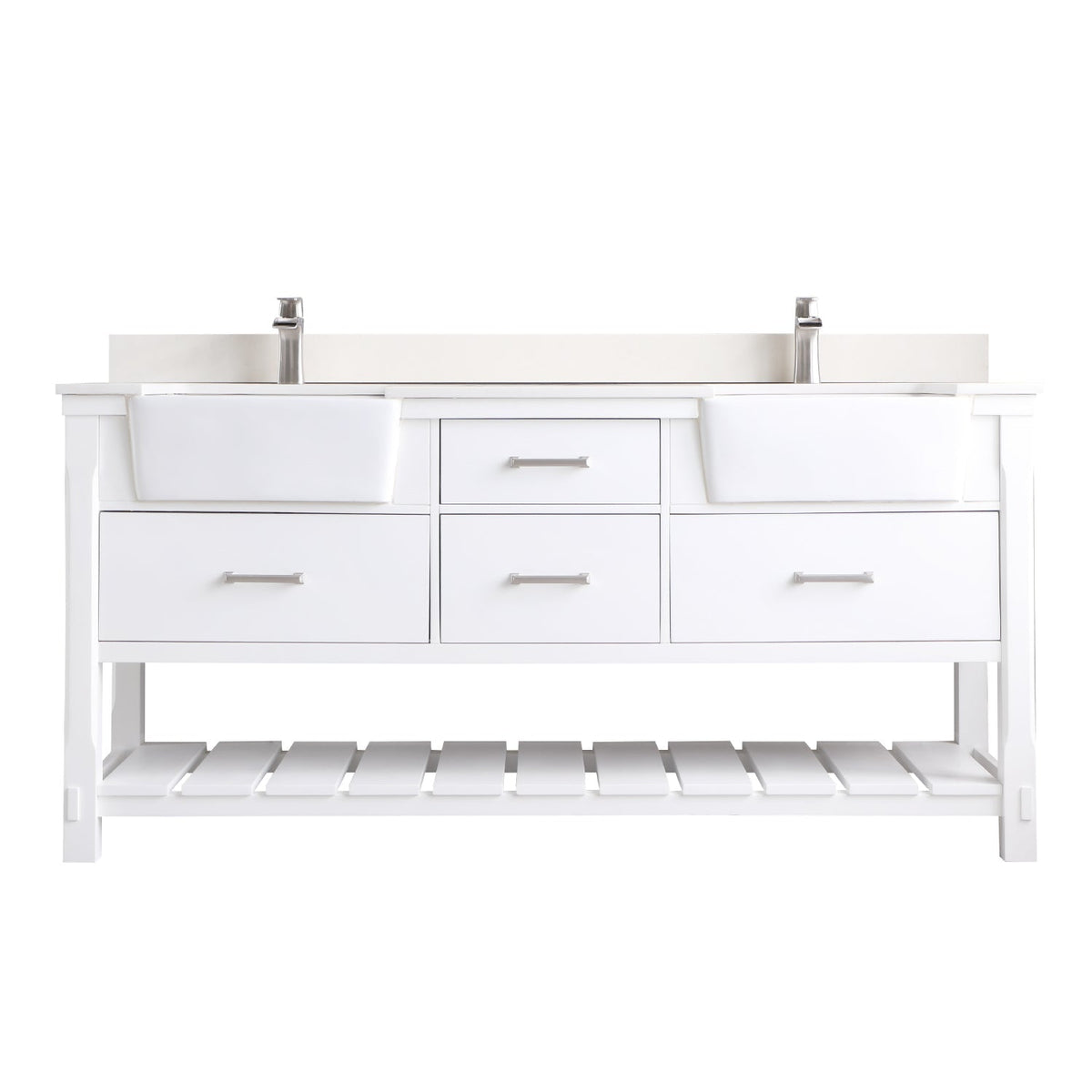 Altair Designs 72" double vanity with top - 537072-WH-AW-NM