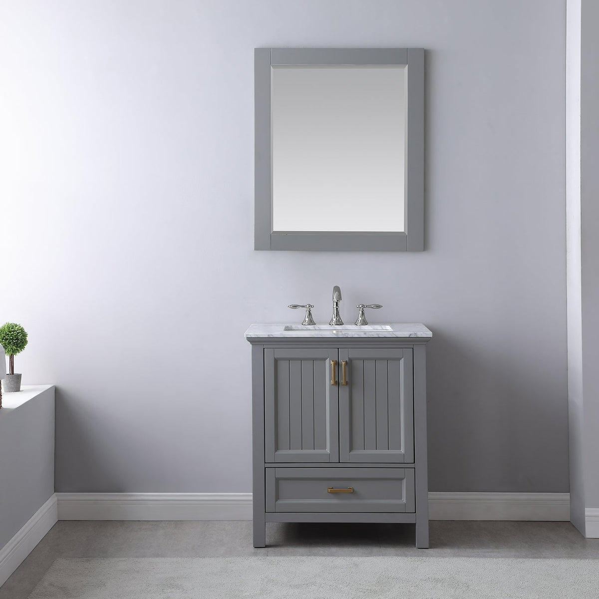 Altair Designs 30" single vanity with top - 538030-WH-CA-NM
