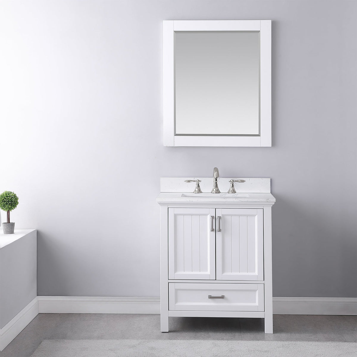 Altair Designs 30" single vanity with top - 538030-WH-CA-NM