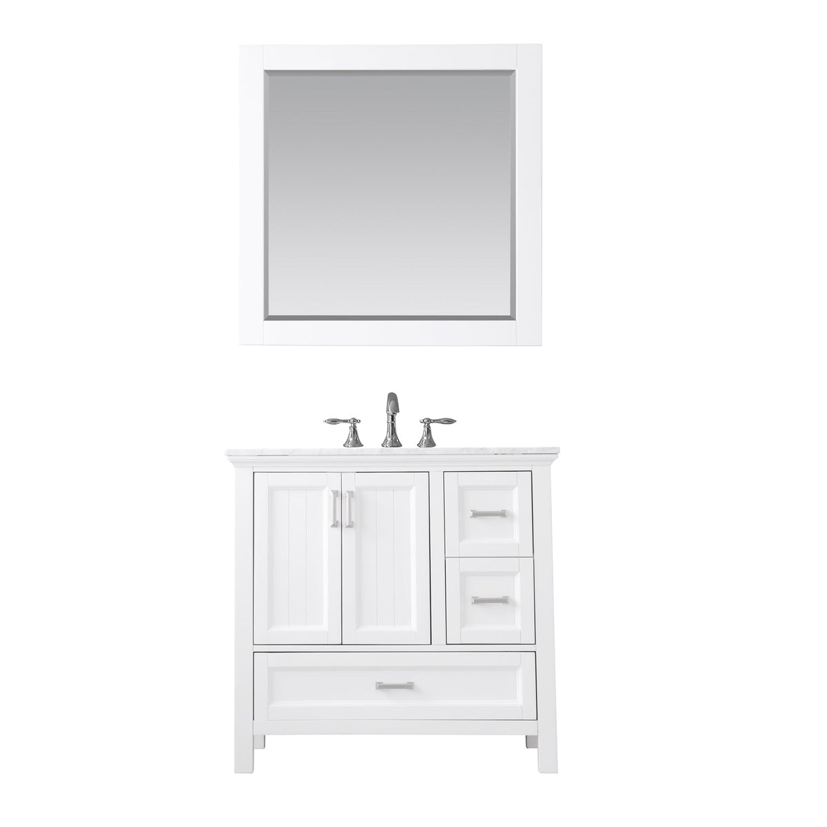Altair Designs 36" single vanity with top - 538036-WH-CA-NM