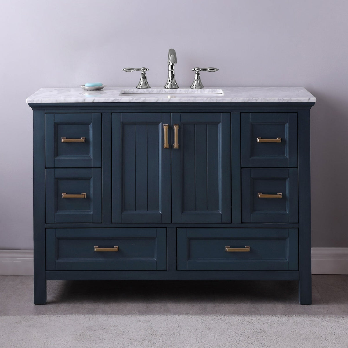 Altair Designs 48" single vanity with top - 538048-WH-CA-NM