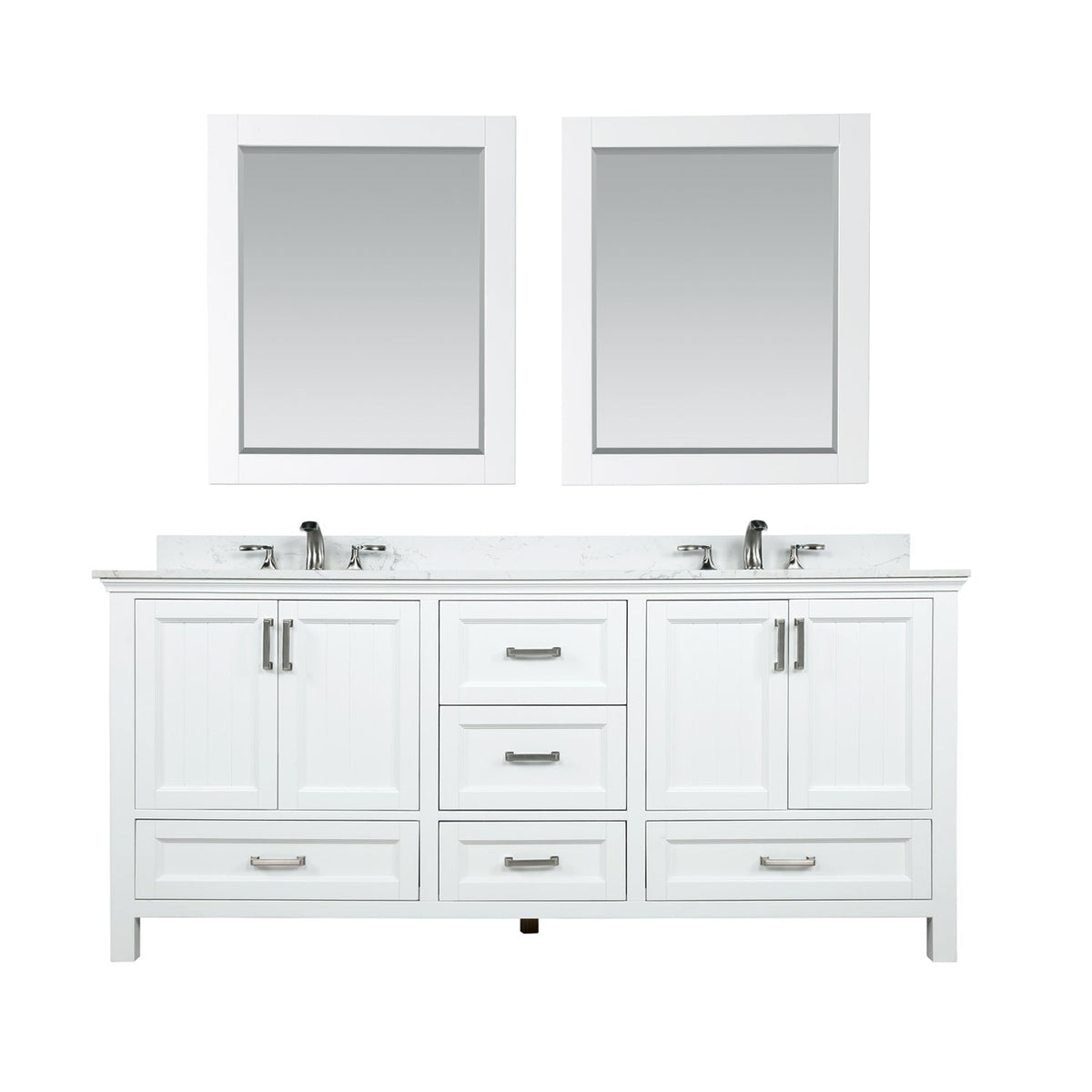 Altair Designs Isla 72" double vanity with top - 538072-CB-AW-NM