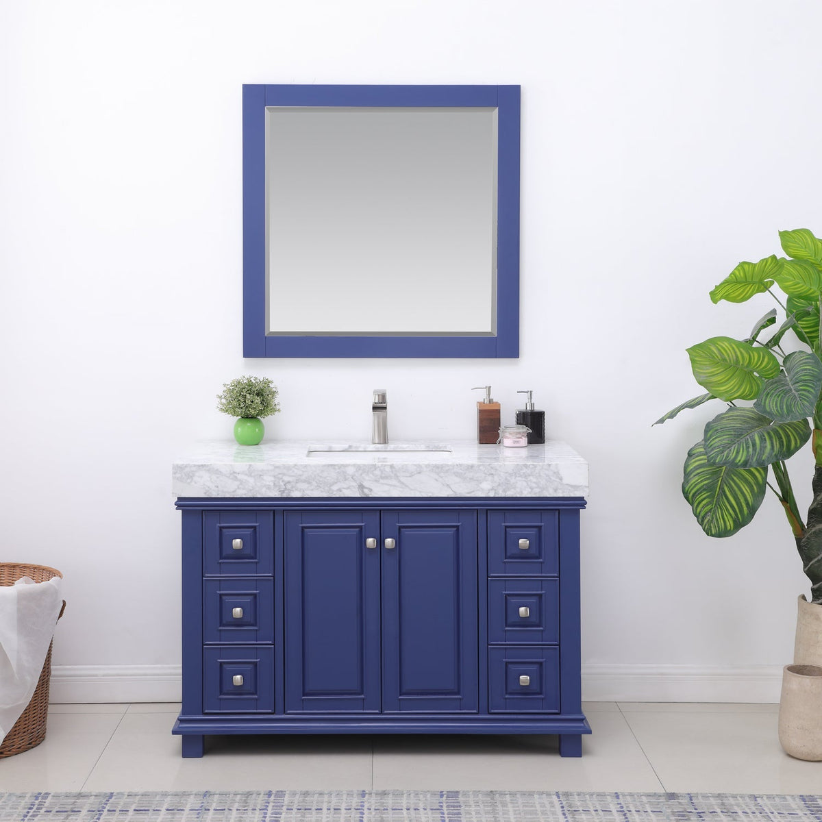Altair Designs 48" single vanity with top - 539048-WH-CA-NM