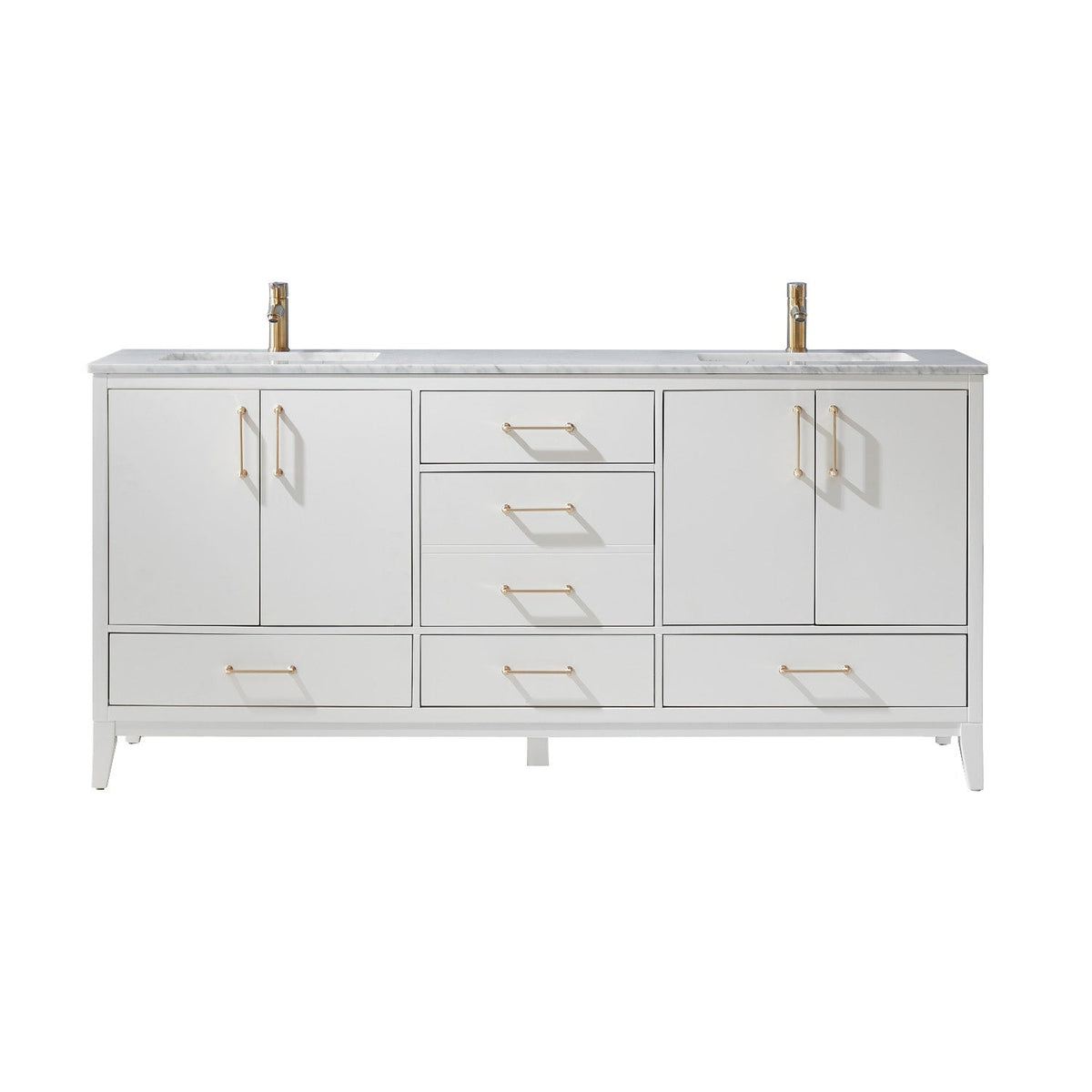 Altair Designs 72" double vanity with top - 541072-WH-CA-NM