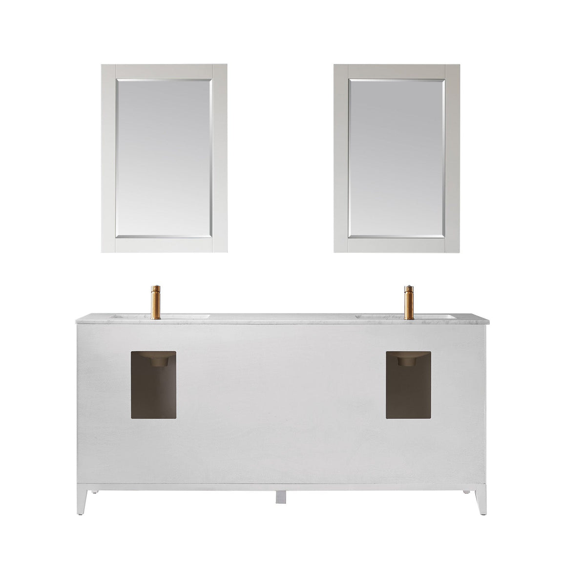 Altair Designs 72" double vanity with top - 541072-WH-CA-NM