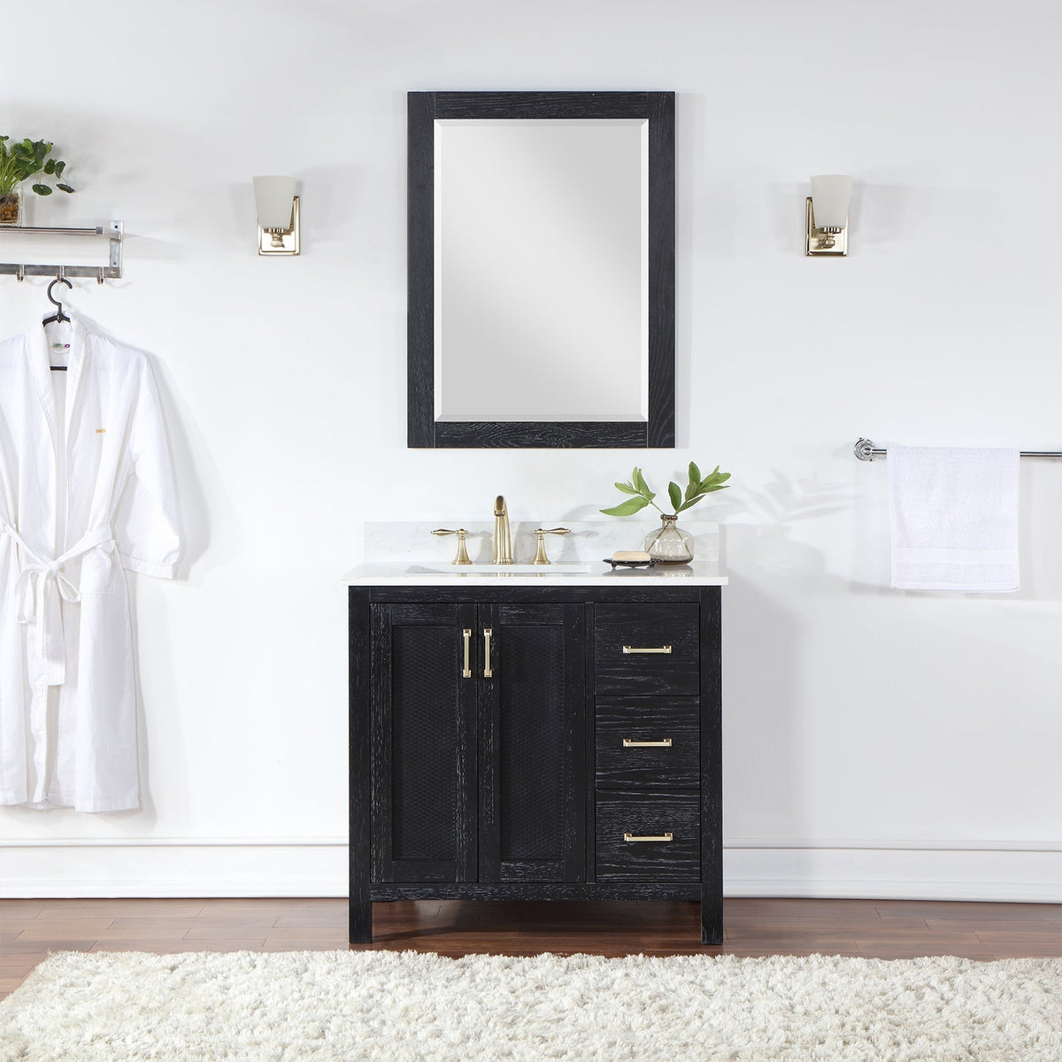 Altair Designs 36" single vanity with top - 542036-GP-AW-NM