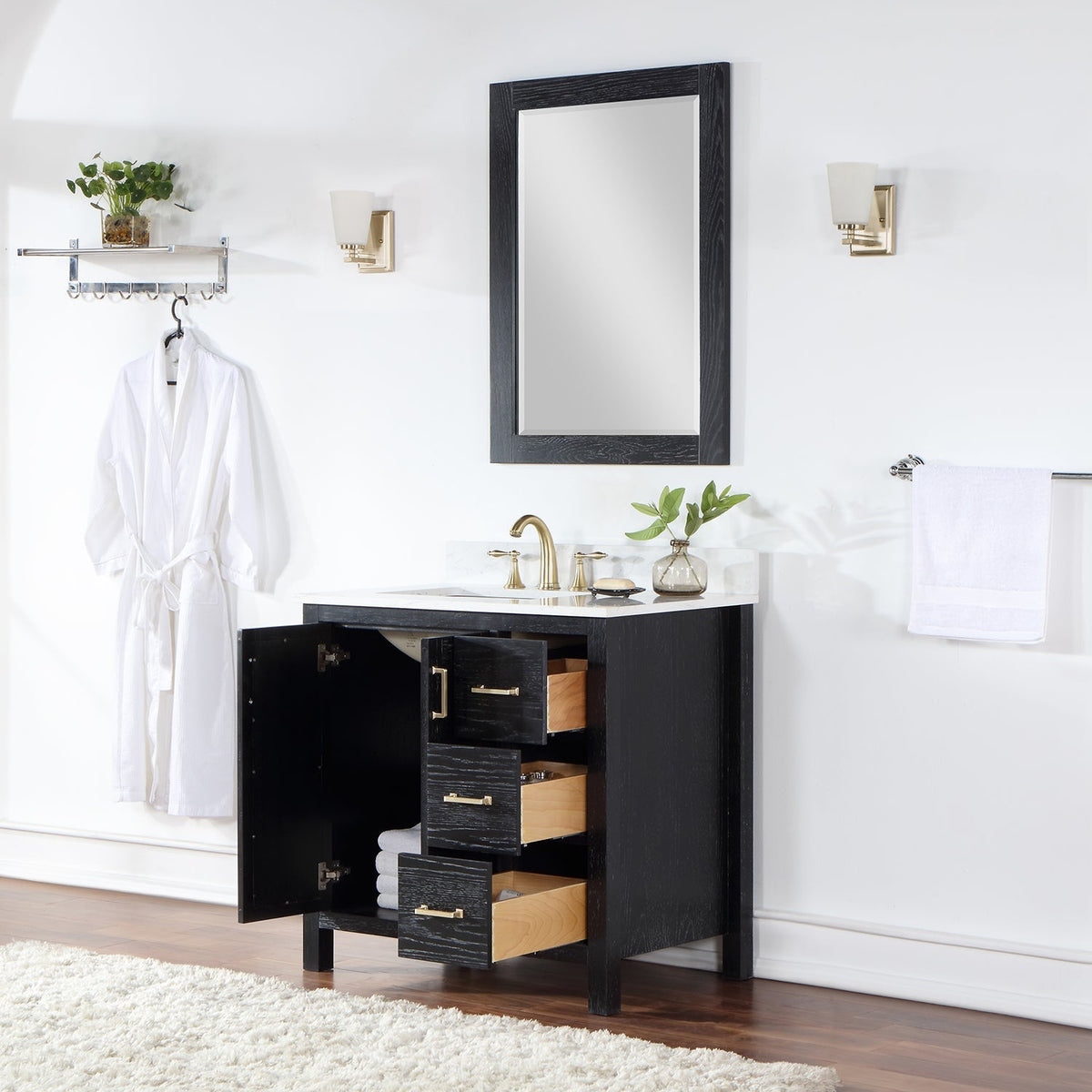 Altair Designs 36" single vanity with top - 542036-GP-AW-NM