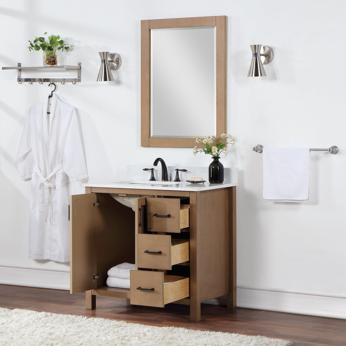 Altair Designs 36" single vanity with top - 542036-GP-AW-NM
