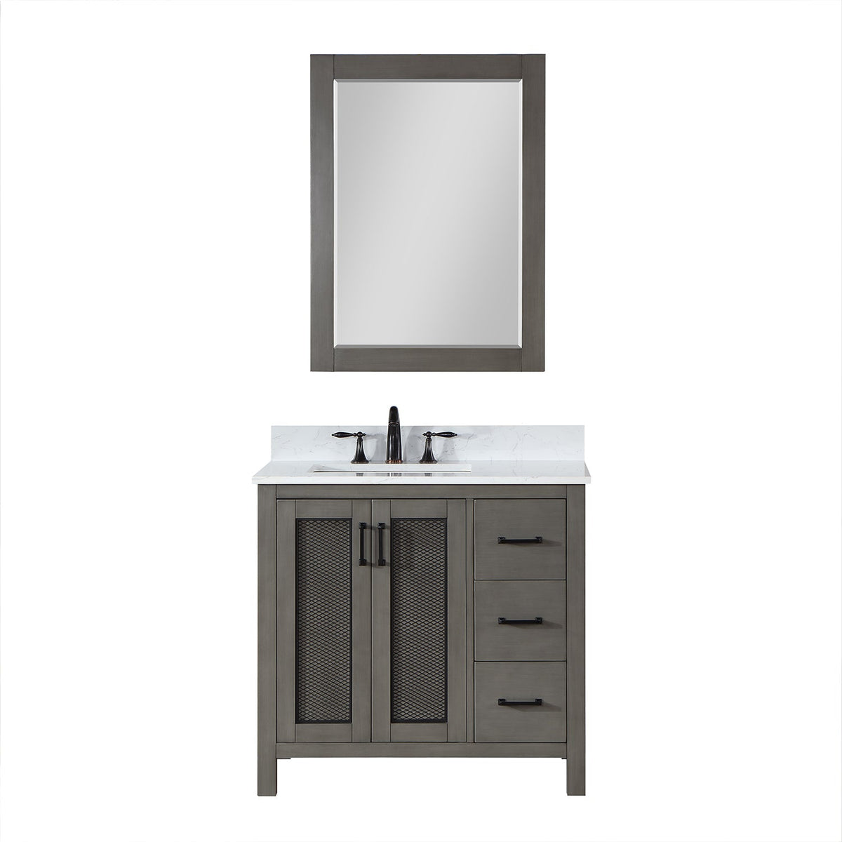 Altair Designs 36" single vanity with top - 542036-GP-AW-NM