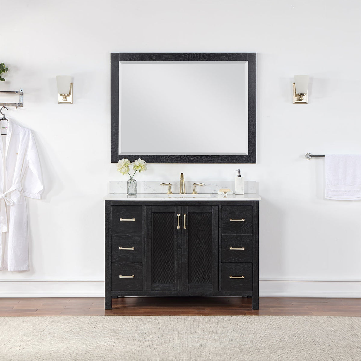 Altair Designs 48" single vanity with top - 542048-GP-AW-NM