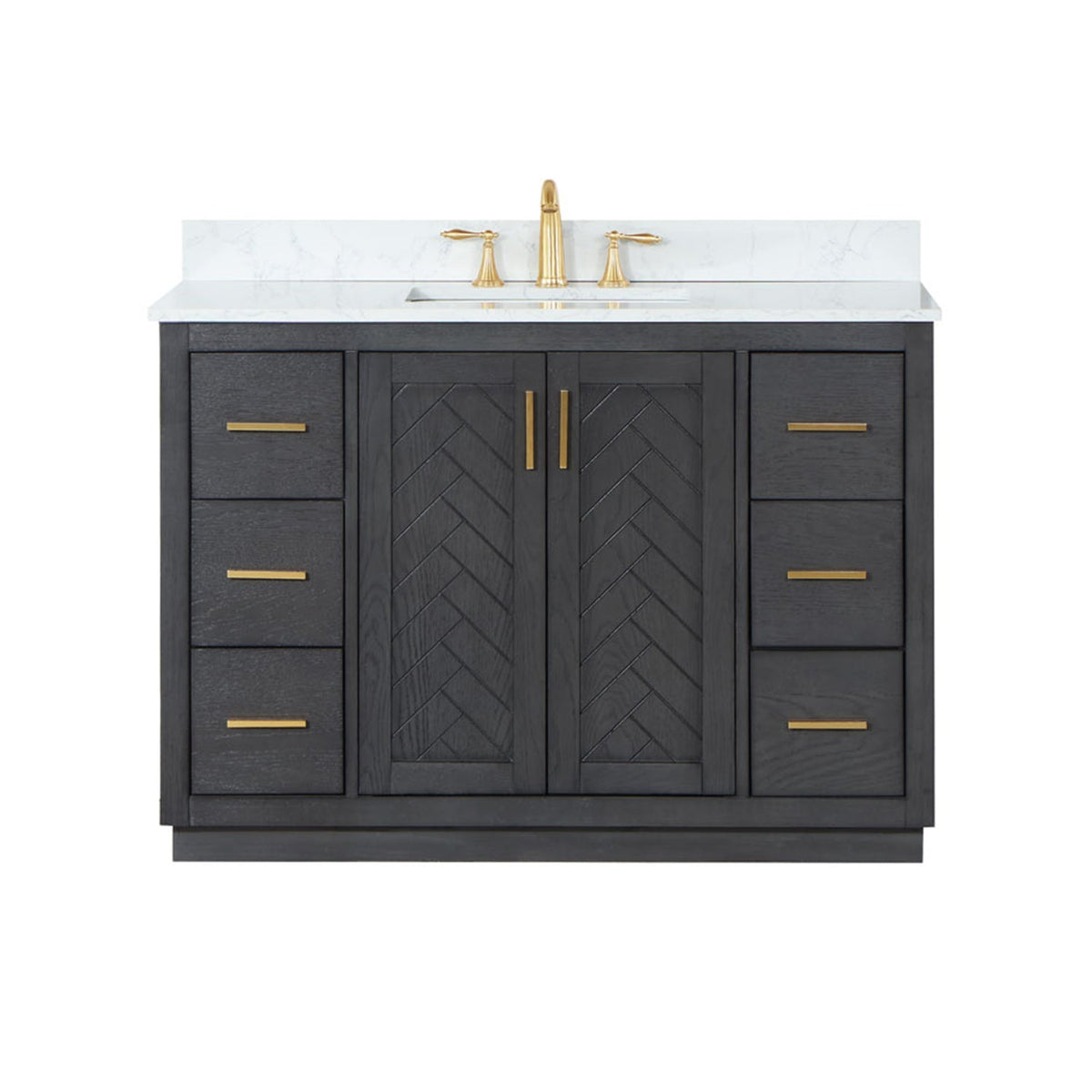 Altair Designs Gazsi 48" single vanity with top - 543048-BN-GW-NM