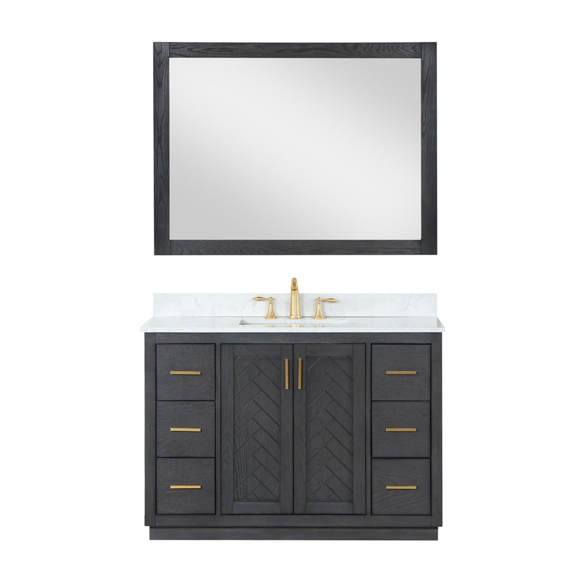 Altair Designs Gazsi 48" single vanity with top - 543048-BN-GW-NM