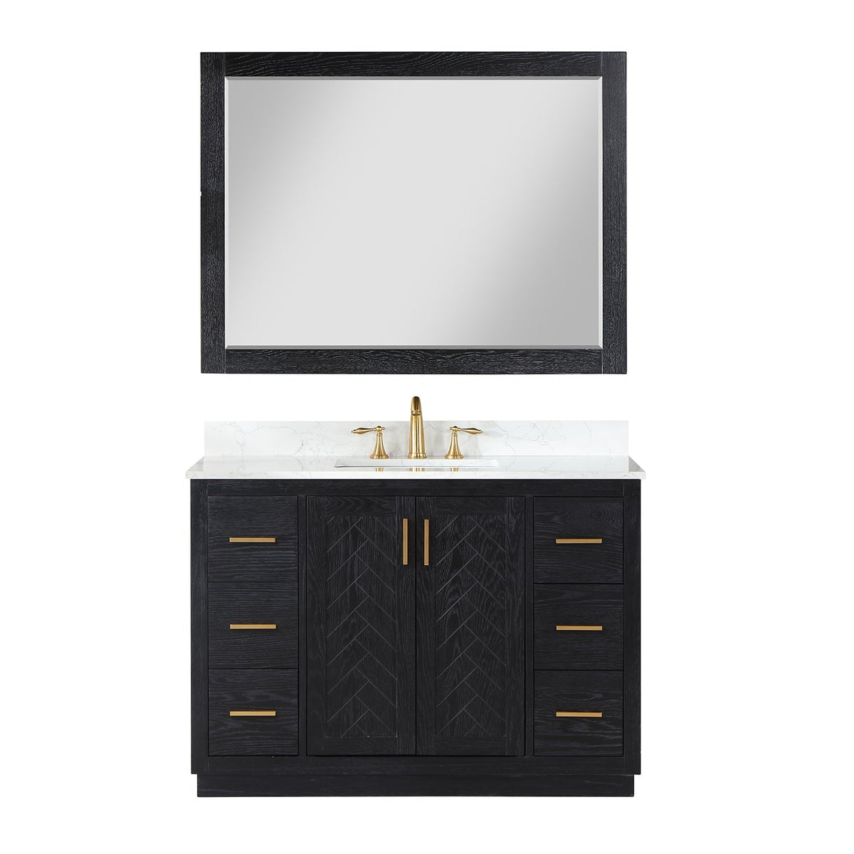Altair Designs Gazsi 48" single vanity with top - 543048-BN-GW-NM