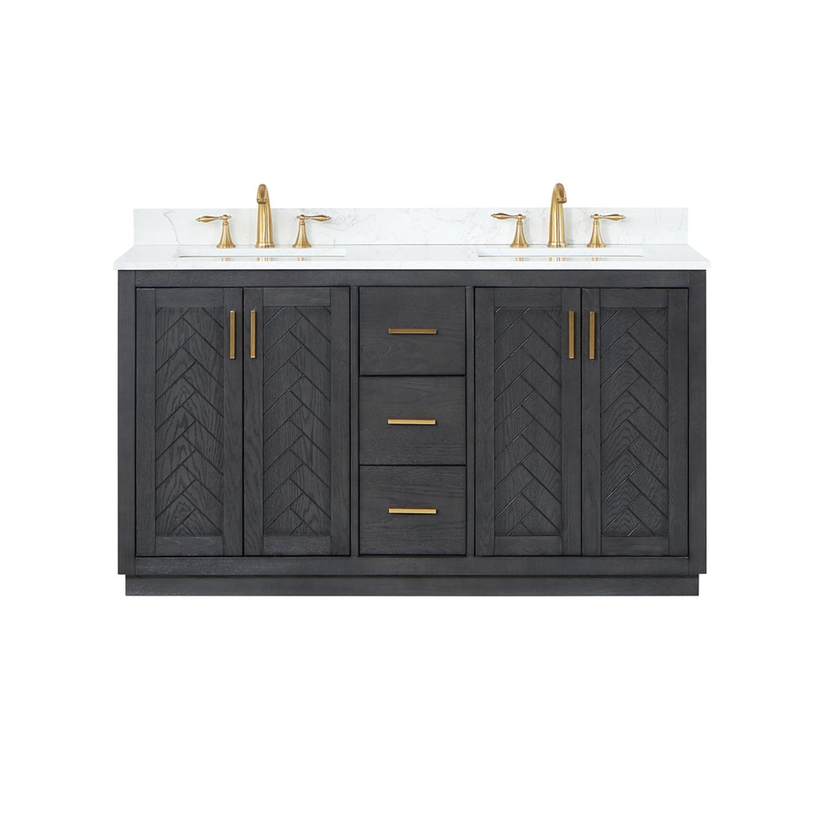 Altair Designs Gazsi 60" double vanity with top - 543060-BN-GW-NM
