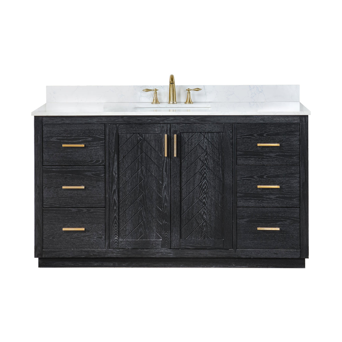 Altair Designs Gazsi 60" single vanity with top - 543060S-BO-GW-NM