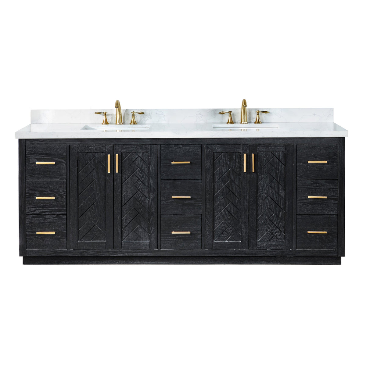 Altair Designs Gazsi 84" double vanity with top - 543084-BO-GW-NM