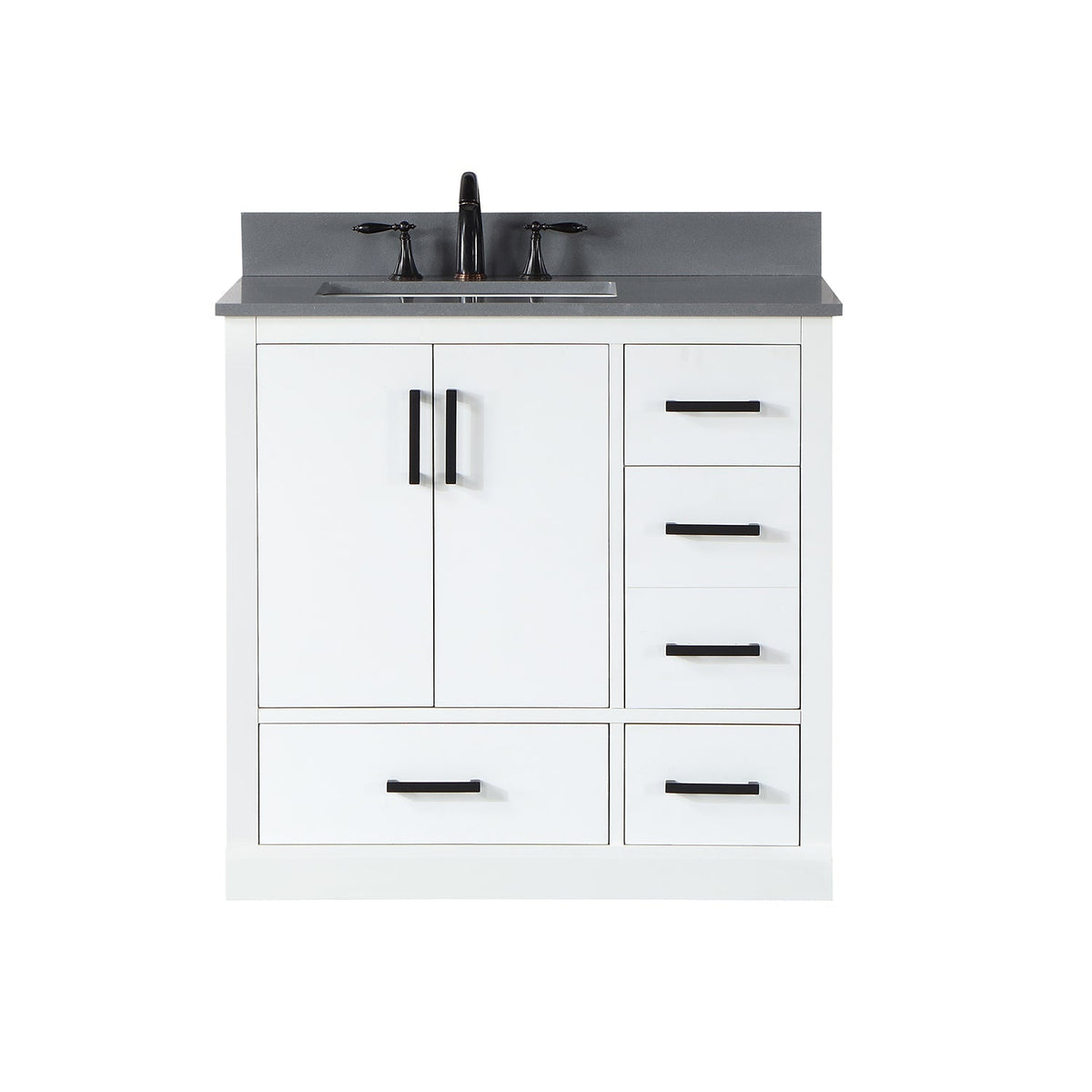 Altair Designs Monna 36" single vanity with top - 544036-WH-CG-NM