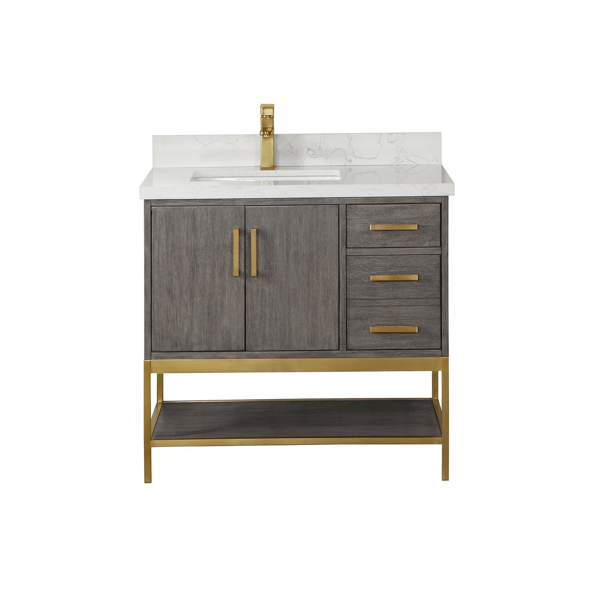 Altair Designs 36" single vanity with top - 546036-WO-GW-NM