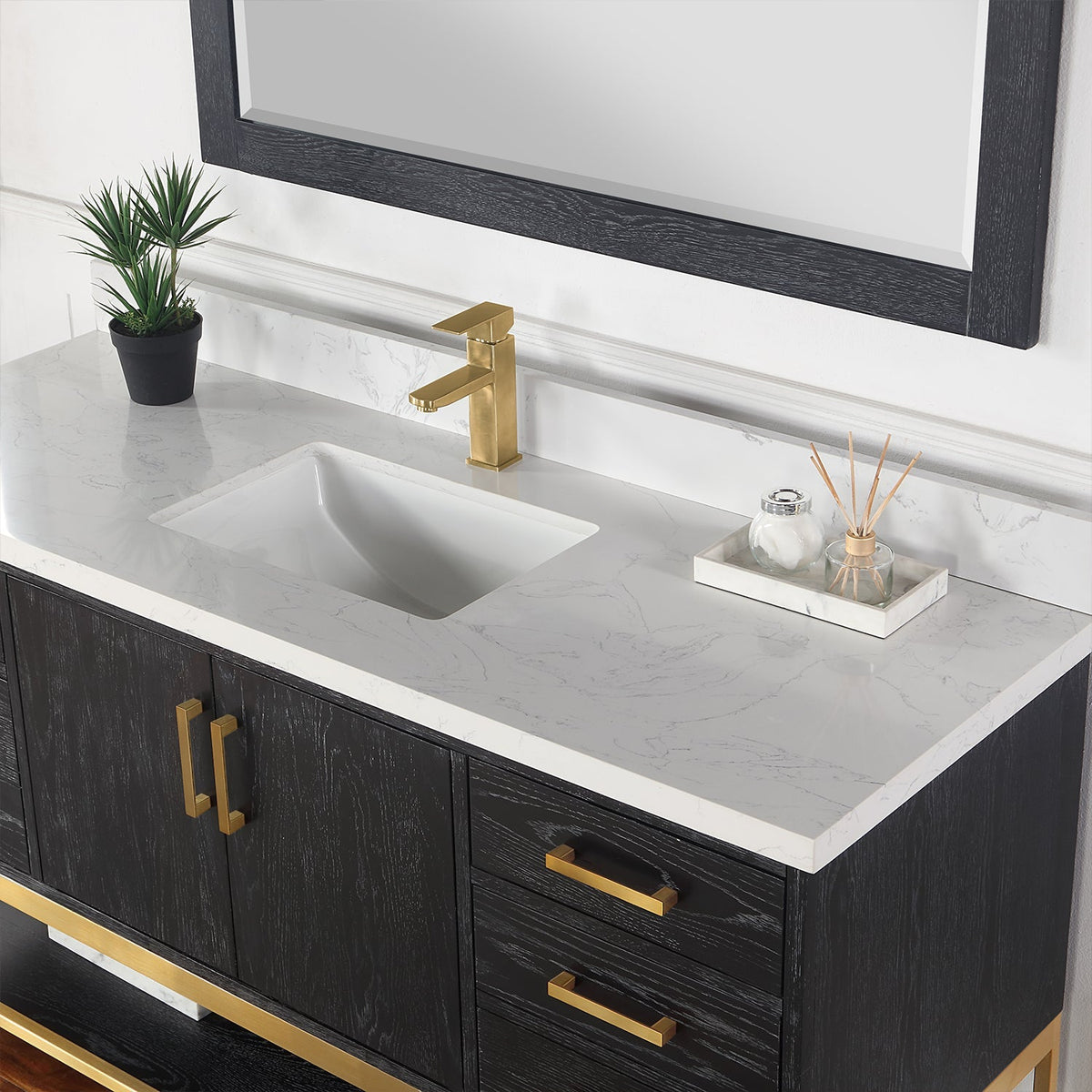 Altair Designs 60" single vanity with top - 546060S-WO-GW-NM
