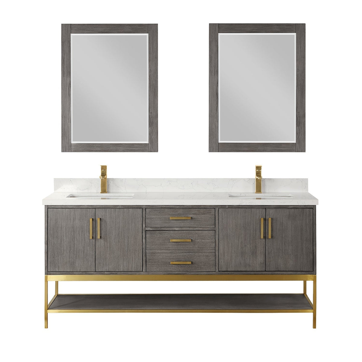 Altair Designs 72" double vanity with top - 546072-WO-GW-NM