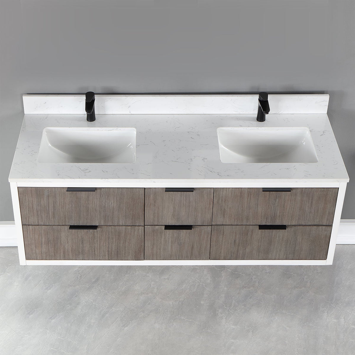 Altair Designs 60" double vanity with top - 547060-WP-AW-NM