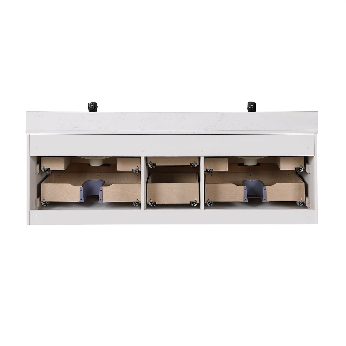 Altair Designs 60" double vanity with top - 547060-WP-AW-NM