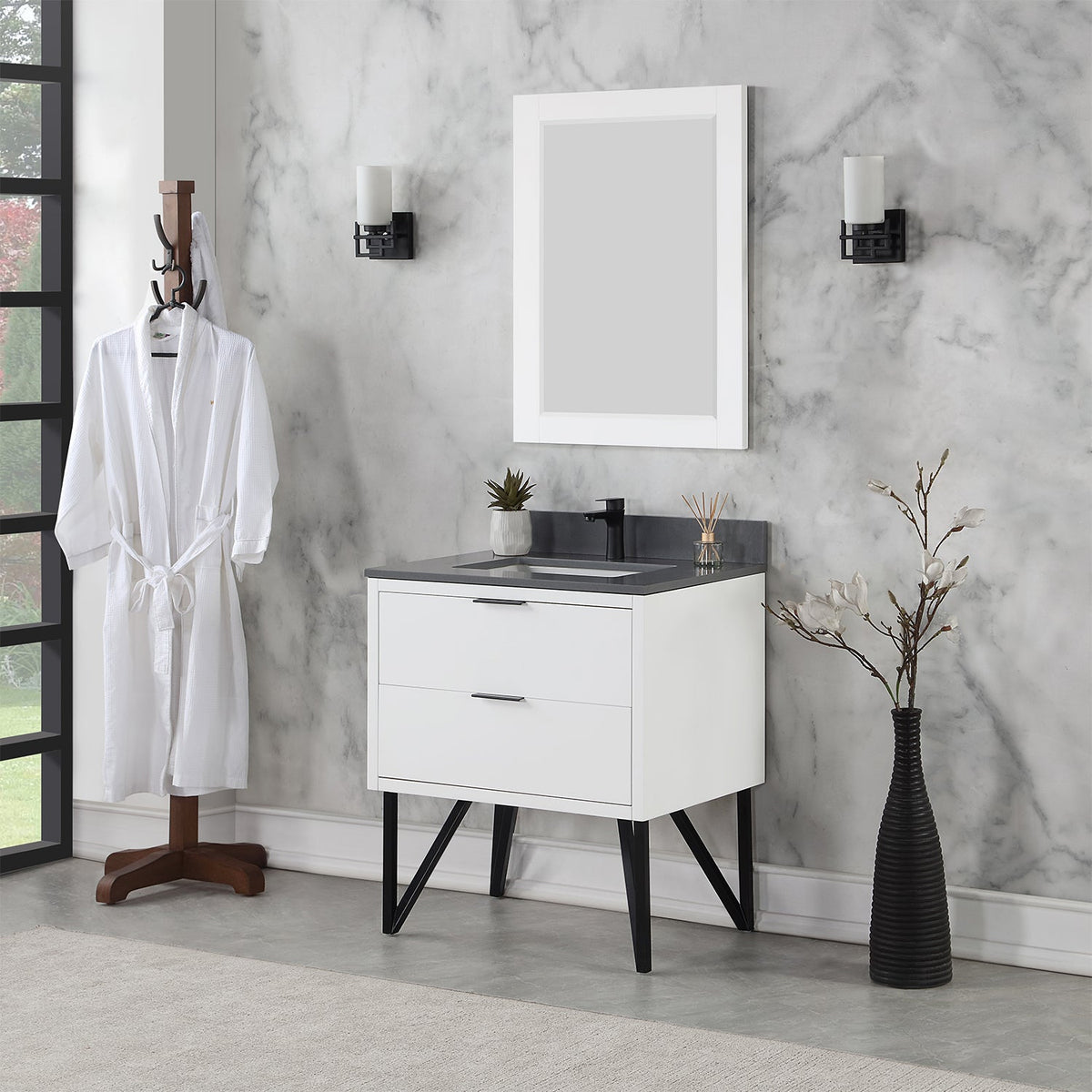 Altair Designs 30" single vanity with top - 548030-WP-CG-NM