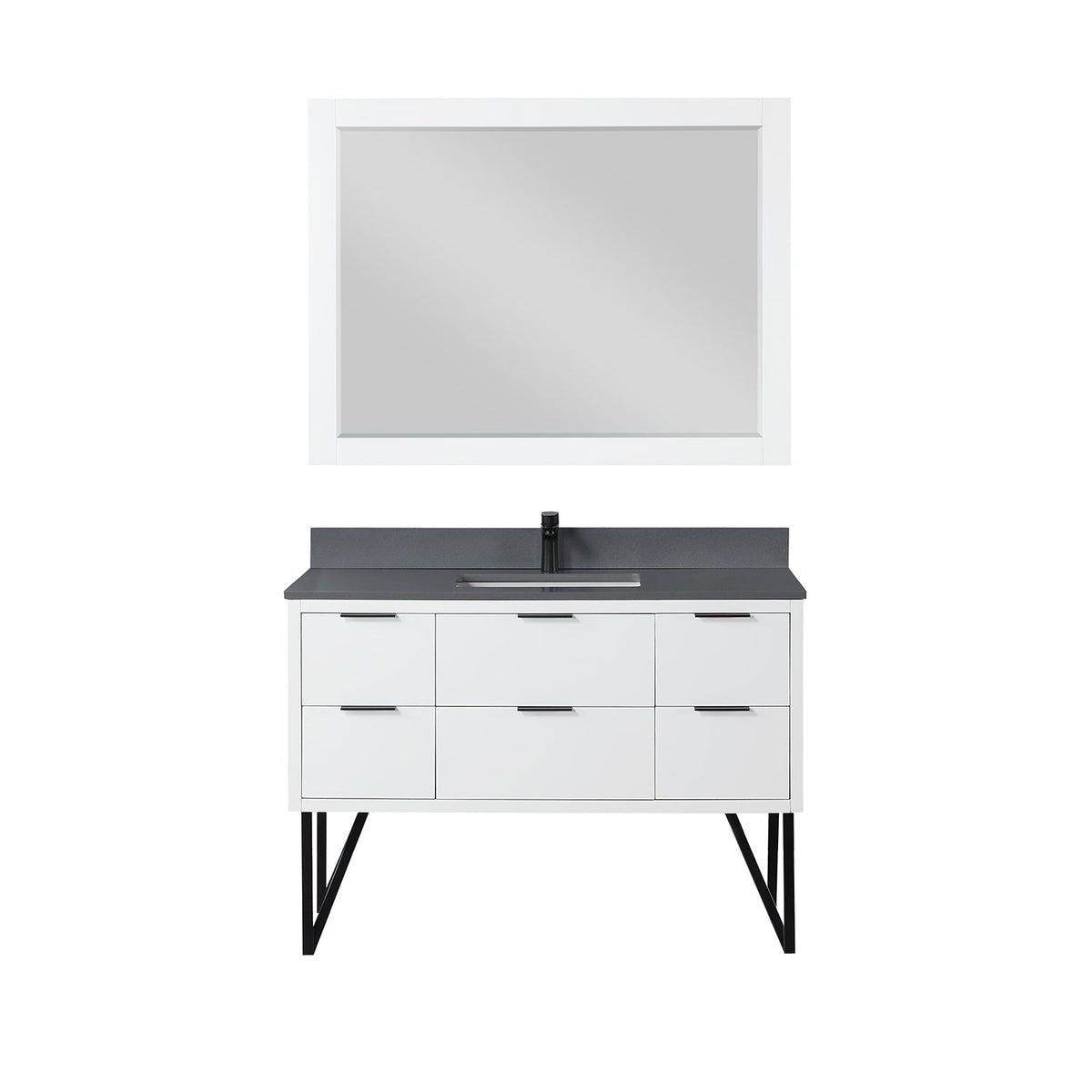 Altair Designs 48" single vanity with top - 548048-WP-CG-NM