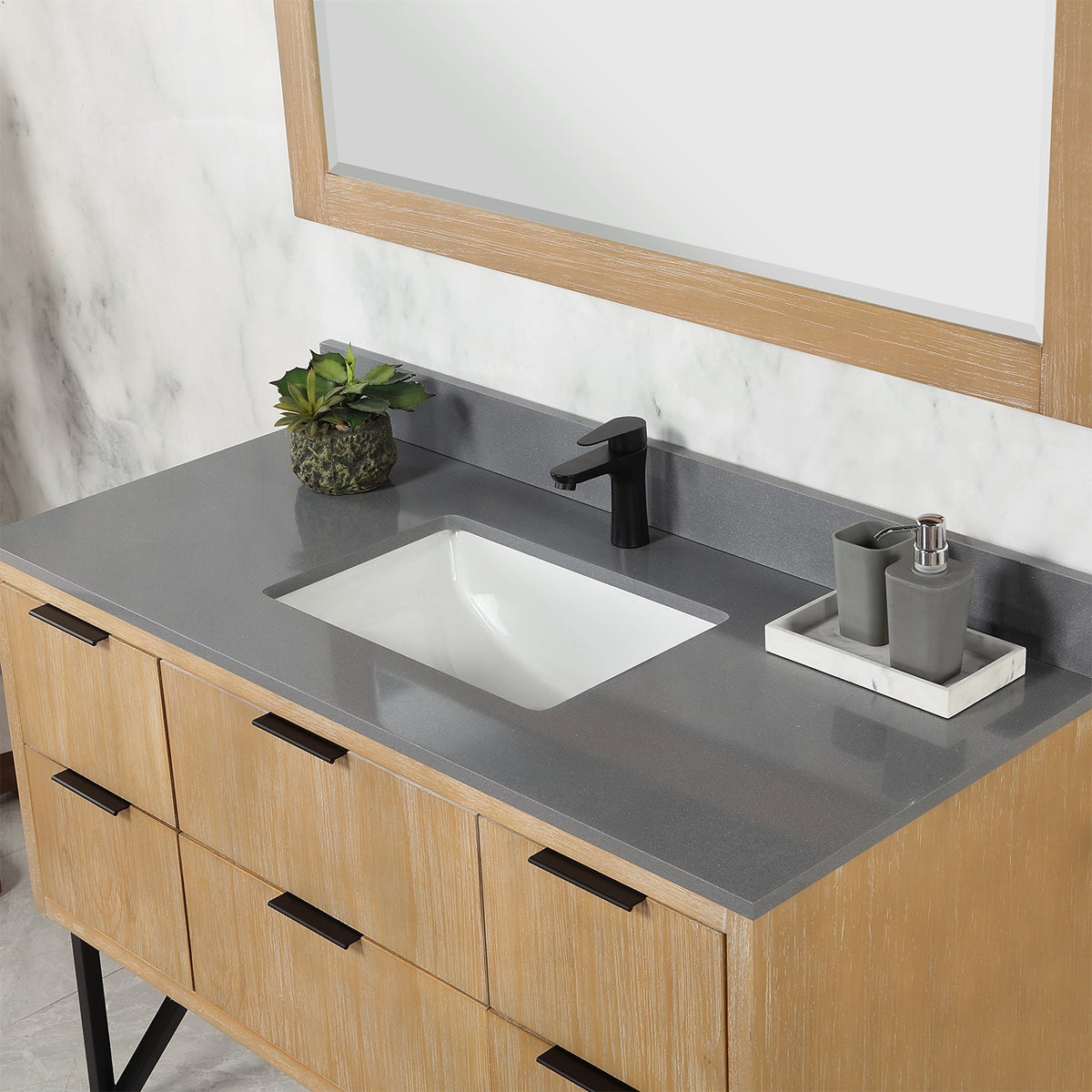 Altair Designs 48" single vanity with top - 548048-WP-CG-NM