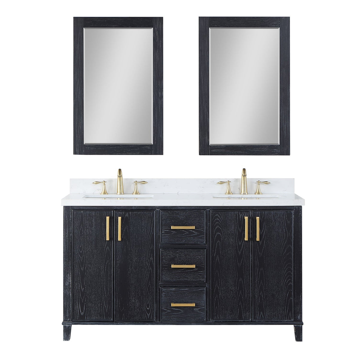 Altair Designs 60" double vanity with top - 549060-BO-AW-NM